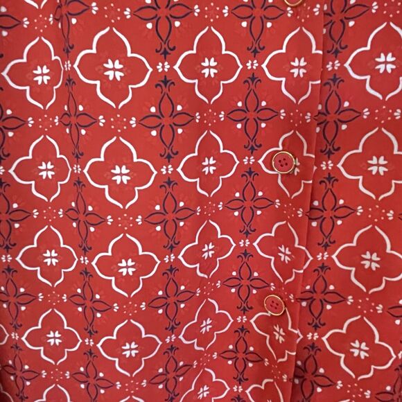NWOT 41Hawthorn Shirt Dress Midi Button Up Western OrangeRed SIZE MEDIUM No BELT - Picture 10 of 10